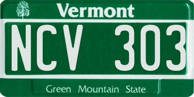 VT license plate NCV303