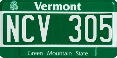 VT license plate NCV305