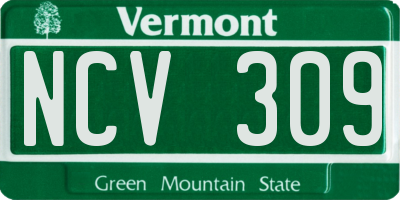 VT license plate NCV309