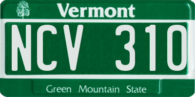VT license plate NCV310