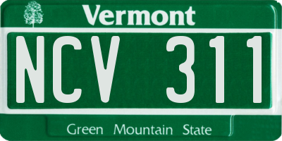 VT license plate NCV311