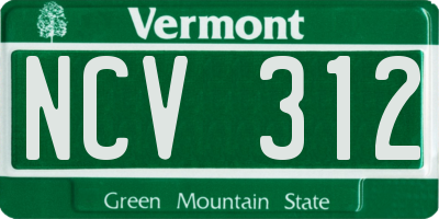 VT license plate NCV312