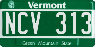 VT license plate NCV313