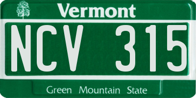 VT license plate NCV315