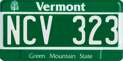 VT license plate NCV323