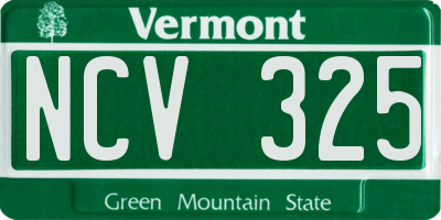 VT license plate NCV325