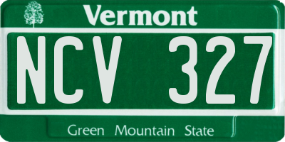 VT license plate NCV327