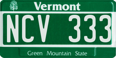VT license plate NCV333