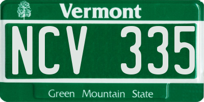 VT license plate NCV335