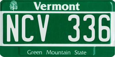 VT license plate NCV336