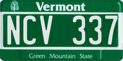 VT license plate NCV337