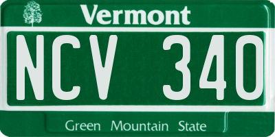 VT license plate NCV340