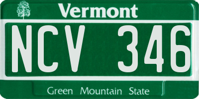 VT license plate NCV346