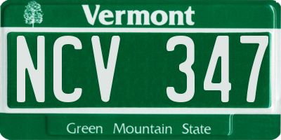VT license plate NCV347