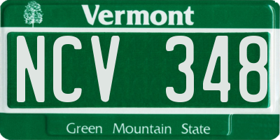 VT license plate NCV348