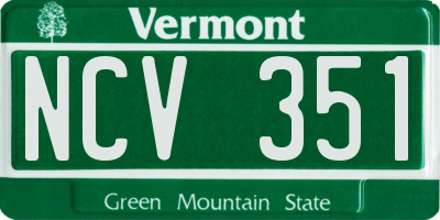 VT license plate NCV351