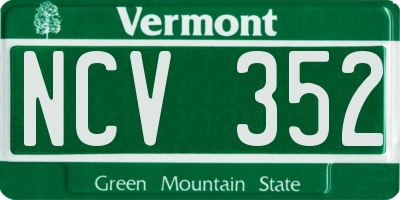 VT license plate NCV352