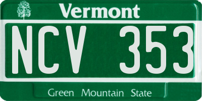 VT license plate NCV353