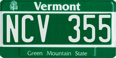 VT license plate NCV355