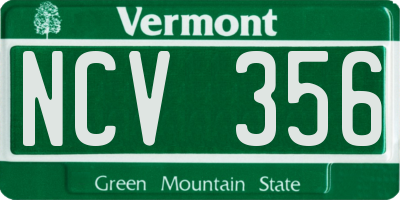 VT license plate NCV356