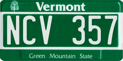 VT license plate NCV357