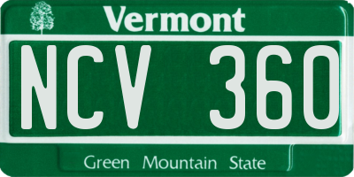 VT license plate NCV360