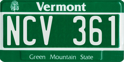 VT license plate NCV361