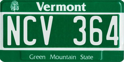 VT license plate NCV364