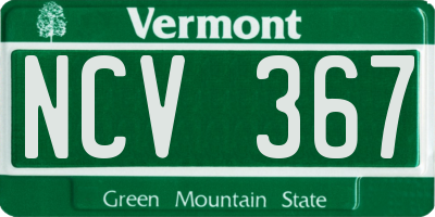 VT license plate NCV367