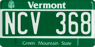 VT license plate NCV368