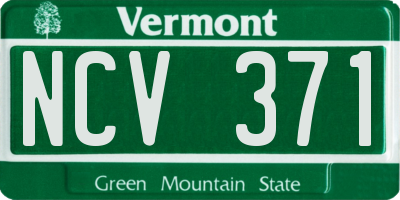 VT license plate NCV371