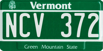 VT license plate NCV372