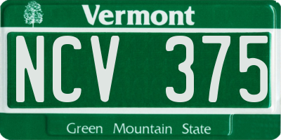 VT license plate NCV375