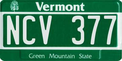 VT license plate NCV377