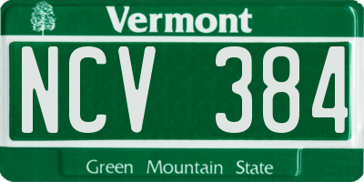 VT license plate NCV384