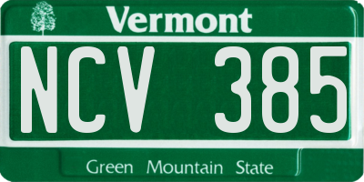VT license plate NCV385