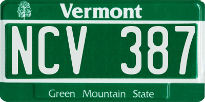 VT license plate NCV387