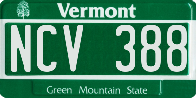 VT license plate NCV388