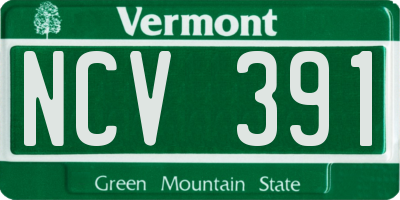 VT license plate NCV391