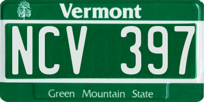 VT license plate NCV397