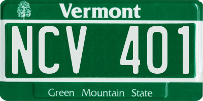 VT license plate NCV401