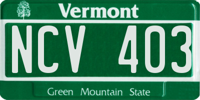 VT license plate NCV403