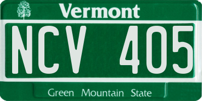 VT license plate NCV405