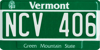 VT license plate NCV406