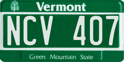 VT license plate NCV407