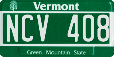 VT license plate NCV408