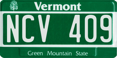 VT license plate NCV409