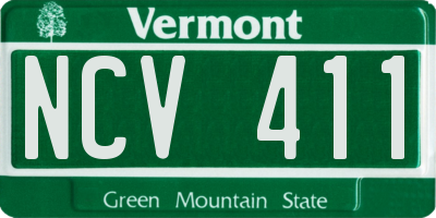 VT license plate NCV411