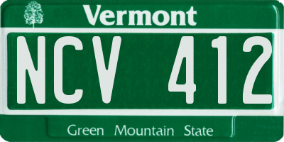 VT license plate NCV412