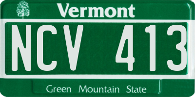 VT license plate NCV413